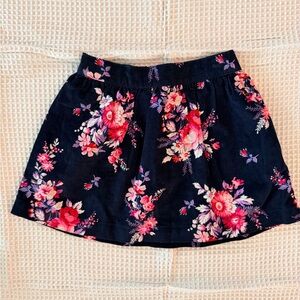 GAP Floral Corduroy Mini Skirt in Navy and Pink